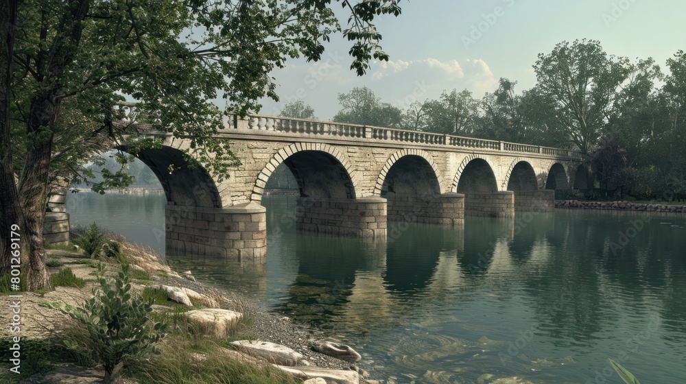 Elegant D Rendering of Italys Historic Ponte del Tetta Bridge