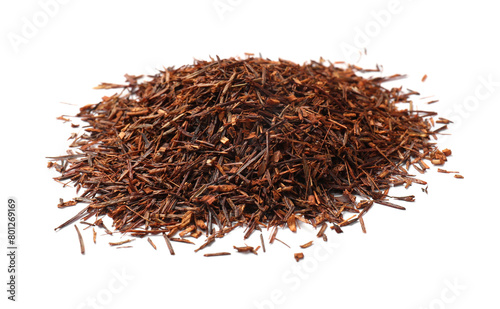 Heap of rooibos tea isolated on white