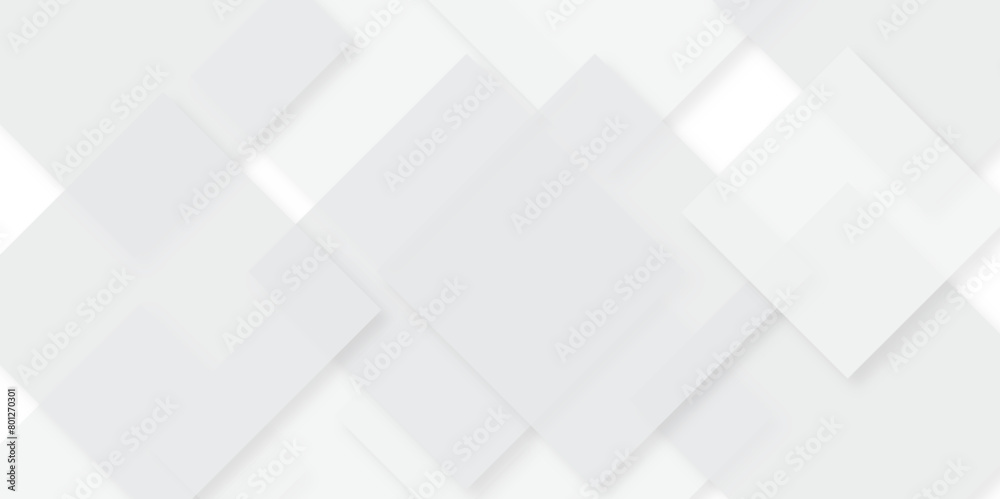 Square pattern on banner with shadow. Abstract white and grey color geometric background with copy space. Modern and minimal concept. You can use for cover, poster, banner web. Square pattern on banner with shadow. Abstract white and grey color geometric background with copy space. Modern and minimal concept. You can use for cover, poster, banner web.