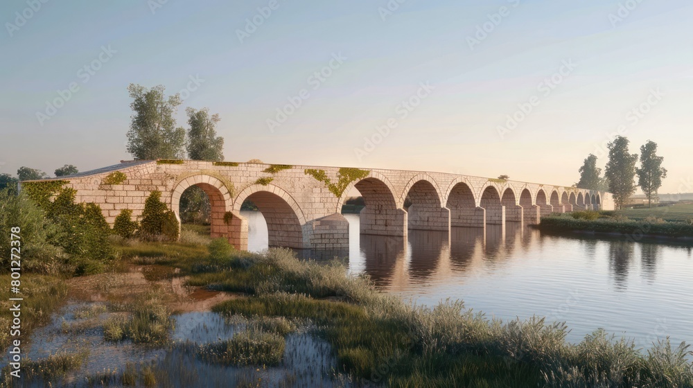 A Colorful D Rendering of Italys Ponte del Vin A Timeless Landmark
