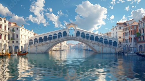 Ponte di Rialto at Dusk A D Rendered Portrait of Italys Majestic Past