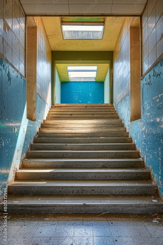 Staircase in an abandoned school