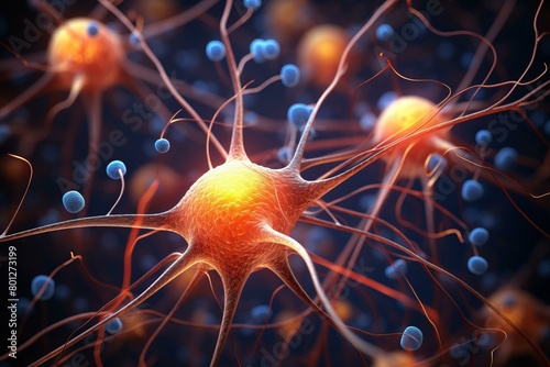 Artistic rendering of a neuron