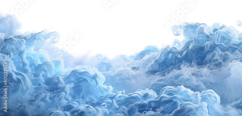 Azure sky wave illustration, broad and expansive azure sky wave on a white backdrop. photo