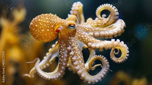 Majestic octopus gracefully gliding in the ocean depths, AI Generative. © Alisa