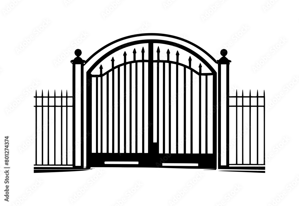 gate silhouette vector, isolated background gate silhouette vector, isolated background