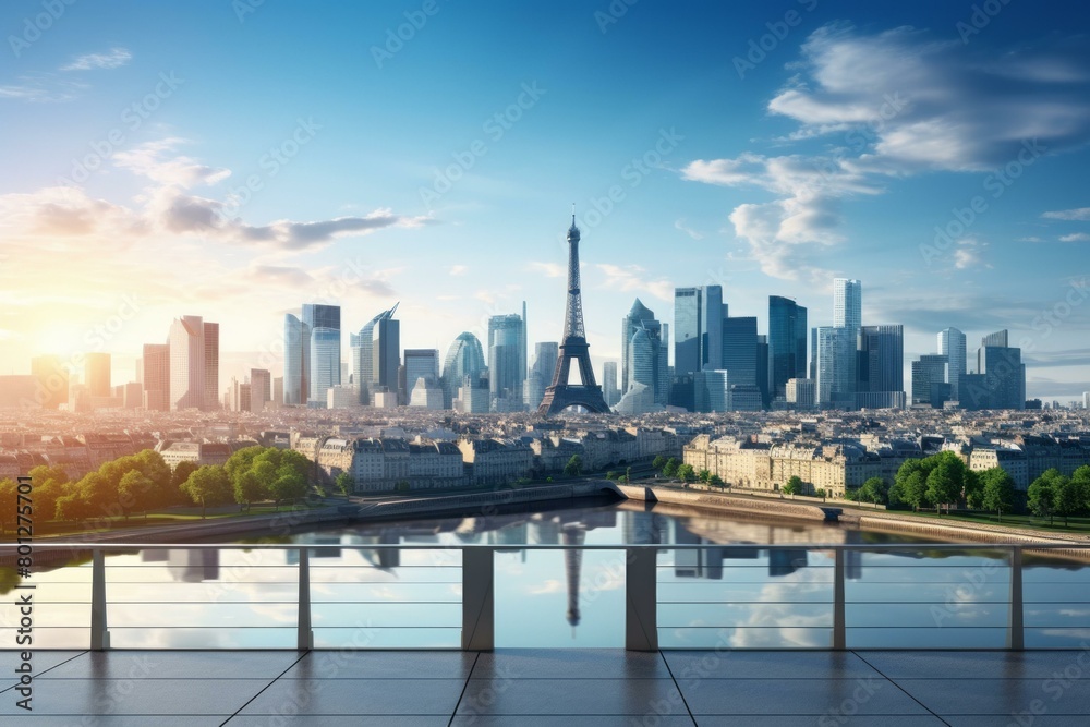 Obraz premium Paris cityscape with Eiffel Tower at sunrise