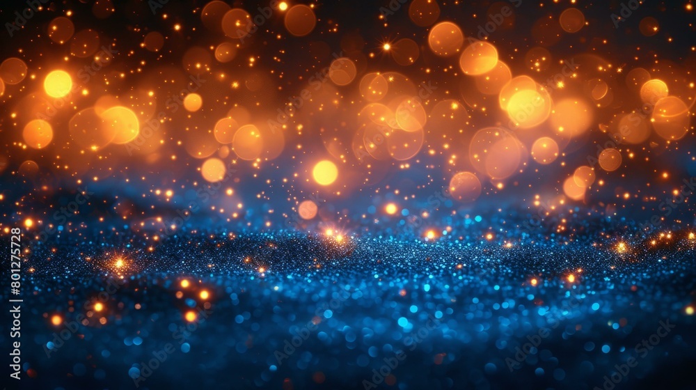 Obraz premium Blue and orange glitter texture with shiny sparkles