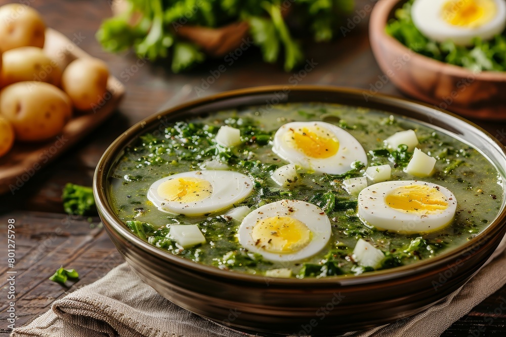 Hessian green sauce with boiled eggs and potatoes