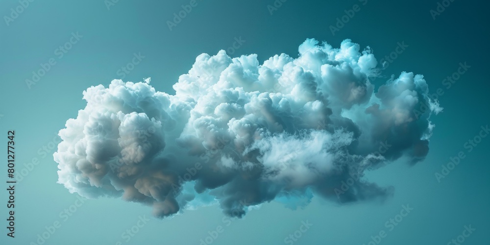 Fluffy white cloud floating in a blue sky