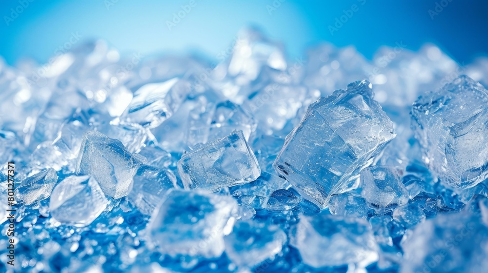 Ice cubes on a blue background Ice cubes on a blue background