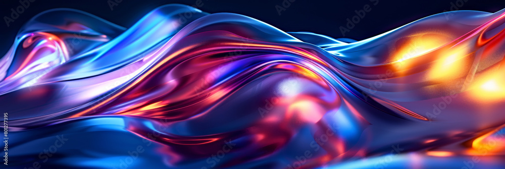 Ethereal Silk Waves in Blue and Red Ethereal Silk Waves in Blue and Red