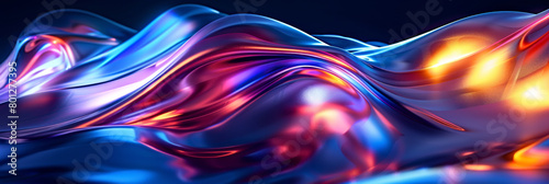 Ethereal Silk Waves in Blue and Red