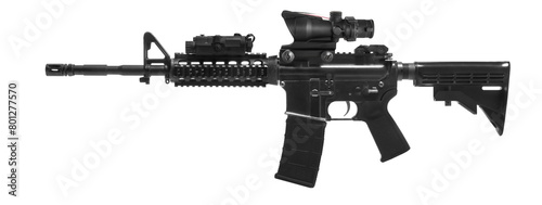 Foto Weapons and military equipment for army, Assault rifle gun (M4A1) with attachmen