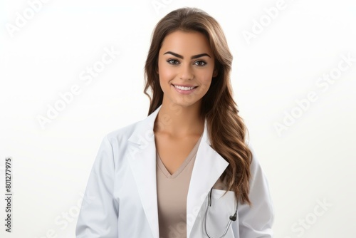 Portrait of a smiling female doctor in a lab coat
