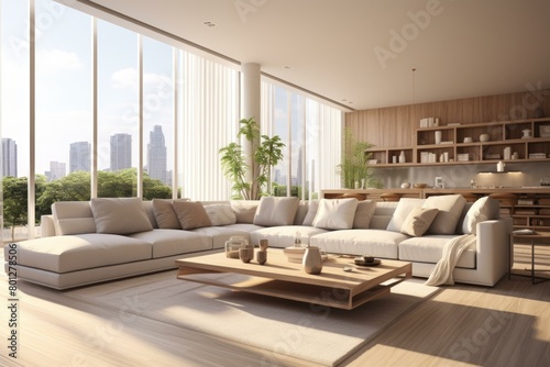 Modern bright living room interior design