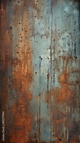 Blue and brown rusty metal wall texture photo
