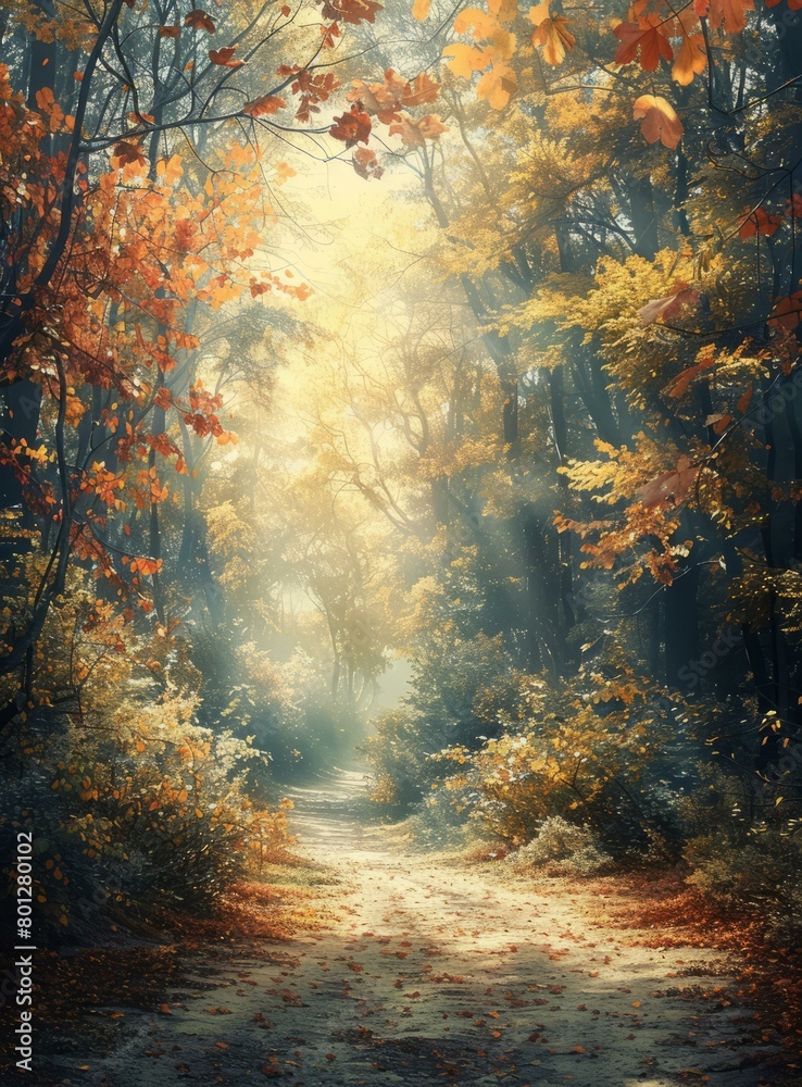 The path through the autumn woods