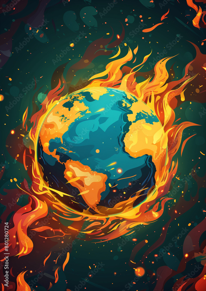 The global warming warning disaster concept. AI Generative The global warming warning disaster concept. AI Generative