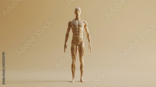 3D illustration of a human muscular system photo