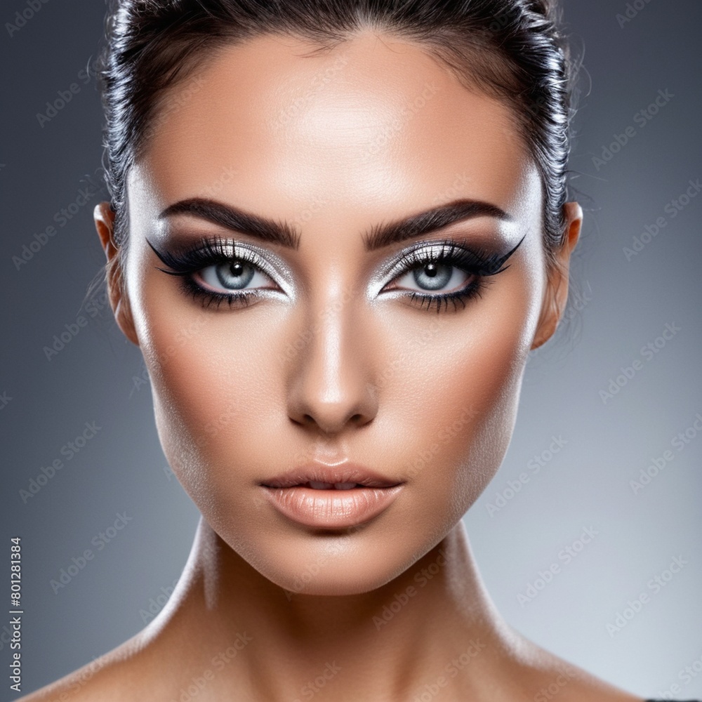 Fototapeta premium A beautiful face with perfect makeup