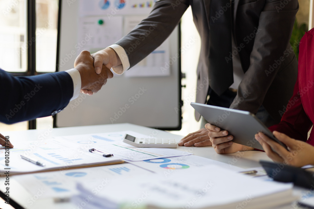 Handshake, Business cooperation at a meeting of business people. Handshake, Business cooperation at a meeting of business people.