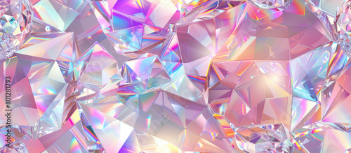 Abstract geometric crystal, background seamless pattern texture. 3D render illustration style. Background for wallpaper, tapestry, cloth, fabric printing, web.