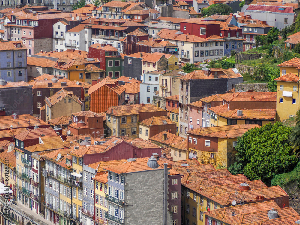 ribeira Porto old town street view building, portugal