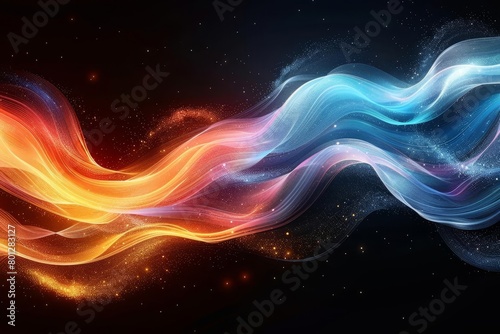 An ethereal interplay of fire and ice, where crimson flames dance alongside cerulean frost
