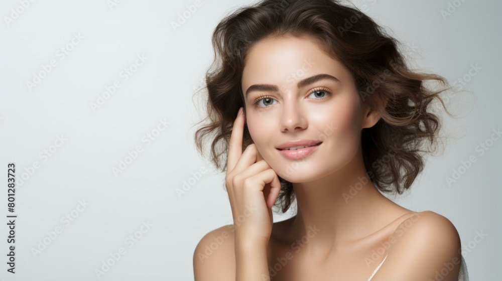 Portrait of a beautiful young woman with brown hair and green eyes Portrait of a beautiful young woman with brown hair and green eyes