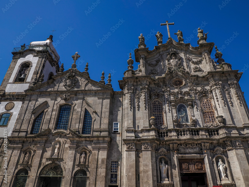 Carmelites church with Our Lady of Mount Carmel. in the center of Porto, Portugal.