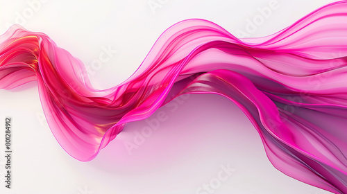 A vibrant magenta wave, striking and vivid, sweeping elegantly over a white canvas, depicted in a crystal-clear high-definition image.