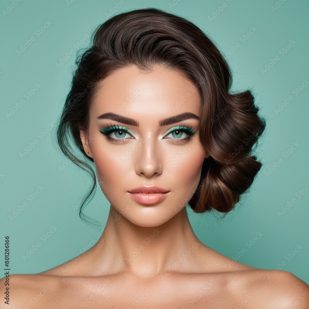 Fototapeta premium A beautiful face with perfect makeup
