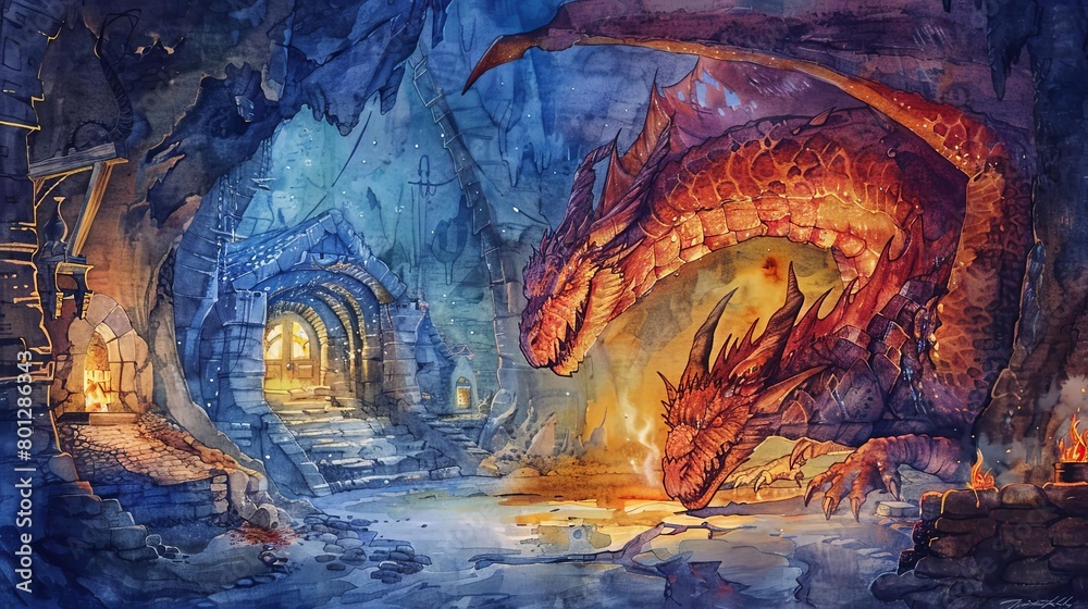 dragon's lair in a cave