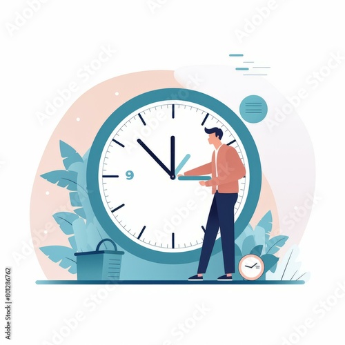 manually adjusting the time on a large clock