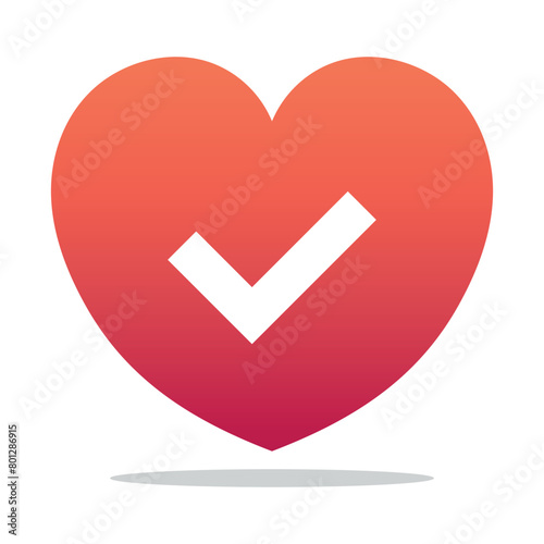 Heart Check Mark Gradient