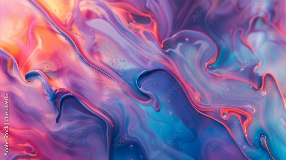 Fototapeta premium A colorful painting with a blue and pink swirl