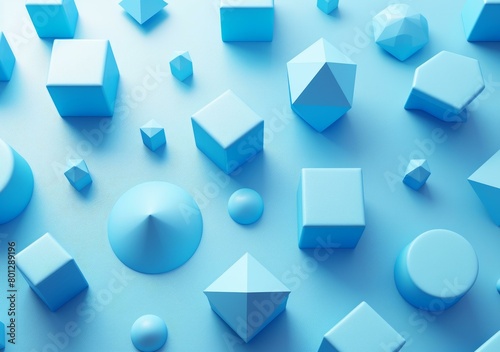Blue geometric shapes on a blue background