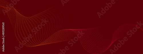 Abstract horizontal background with smooth lines with a gradient. Vector spectacular technology banner for website wallpaper design. Spectacular minimalistic graphics.