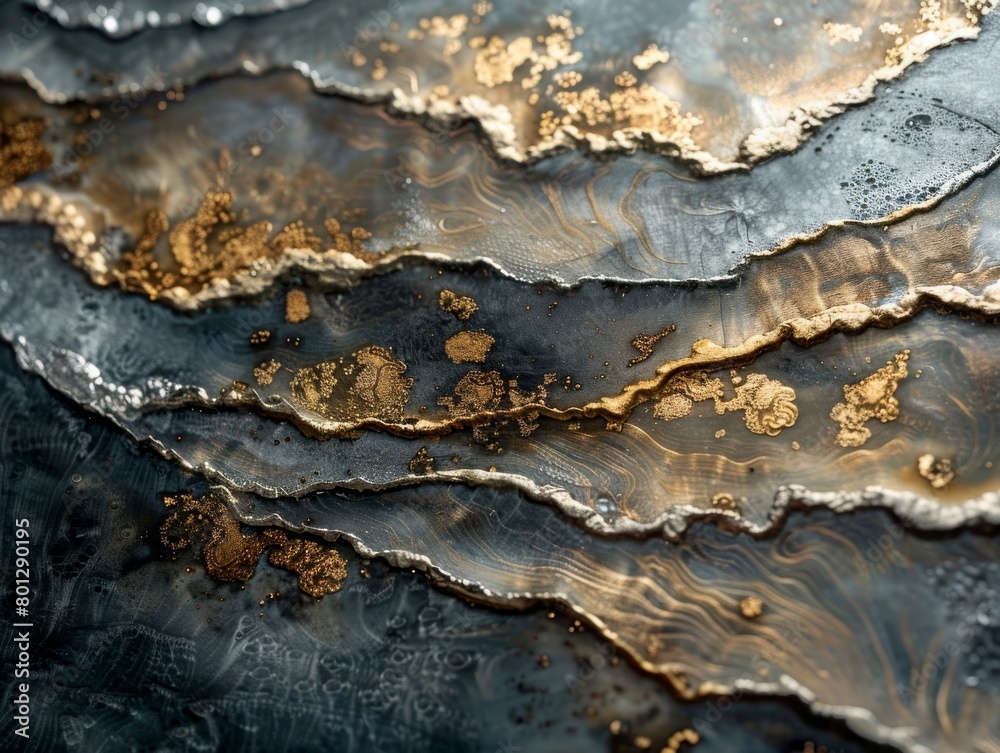 Pattern, color and texture - a wave abstract in gold and steel Pattern, color and texture - a wave abstract in gold and steel