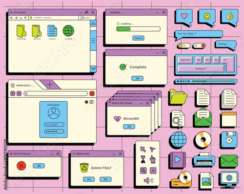 Flat Retro Graphic Design User Interface