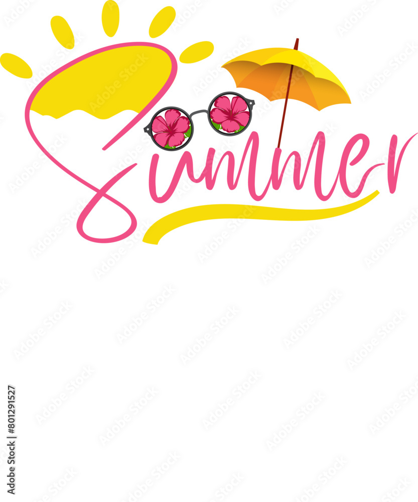 Happy Summer Vibes, Vacation, Summer T-shirt Design. Ready to print for apparel, poster, and illustration. Modern, simple, lettering.
