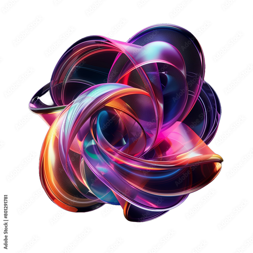 abstract colorful Holo 3D Shape, 3d render illustration  