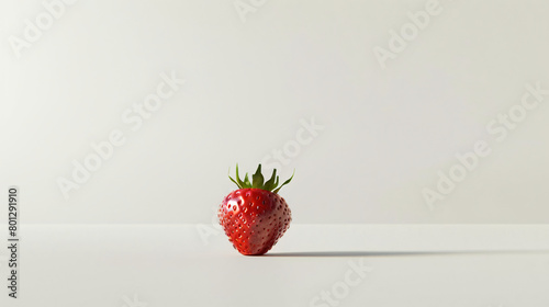 Simple Pleasures: Lone Strawberry on Pristine White