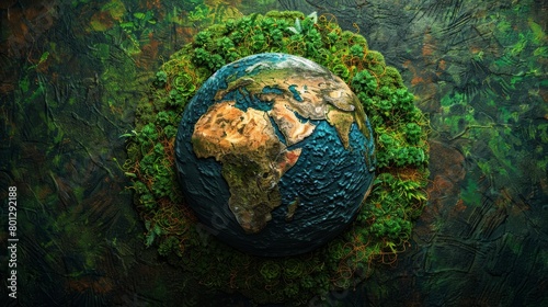 Craft an image illustrating the global environmental crisis
