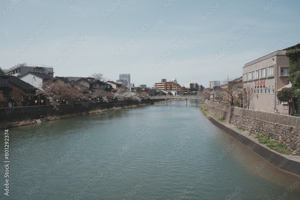 Asano-gawa River in Higashiyama, Kanazawa, Japan - 日本 石川県 金沢市 東山 浅野川 Asano-gawa River in Higashiyama, Kanazawa, Japan - 日本 石川県 金沢市 東山 浅野川