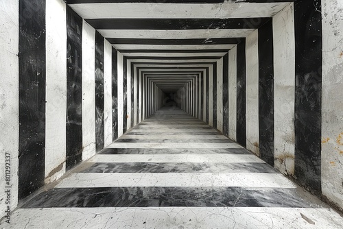 abstract perspective flat black and white stripes professional photography