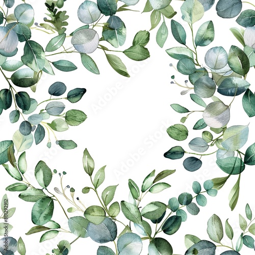 Olive branch and eucalyptus wreaths, serene boho watercolor, seamless pattern, peaceful greens, symbol of peace and healing. Seamless Pattern, Fabric Pattern, Tumbler Wrap, Mug Wrap.