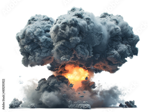 nuclear explosion isolated on transparent background