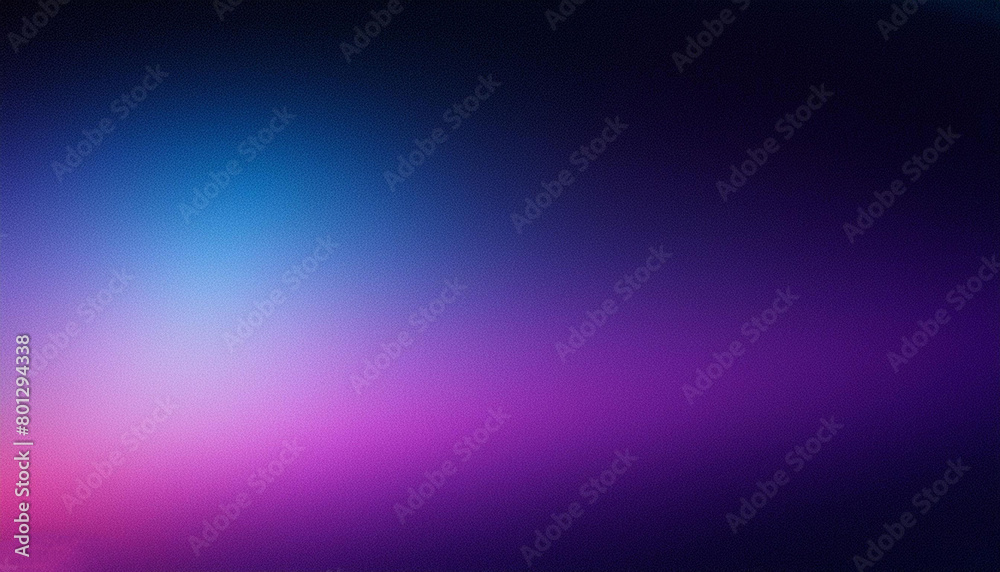 Fototapeta premium Dark blue purple glowing grainy gradient background black noise texture poster header banner